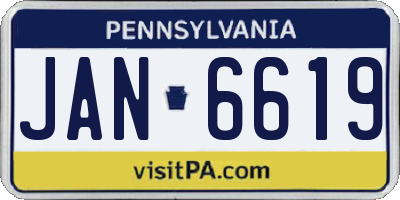 PA license plate JAN6619