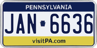 PA license plate JAN6636