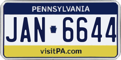 PA license plate JAN6644