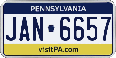 PA license plate JAN6657