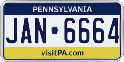 PA license plate JAN6664
