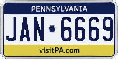 PA license plate JAN6669