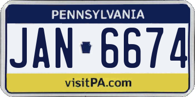 PA license plate JAN6674