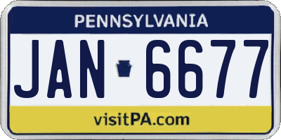 PA license plate JAN6677