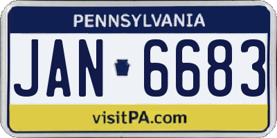 PA license plate JAN6683