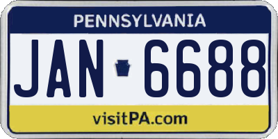 PA license plate JAN6688