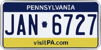 PA license plate JAN6727