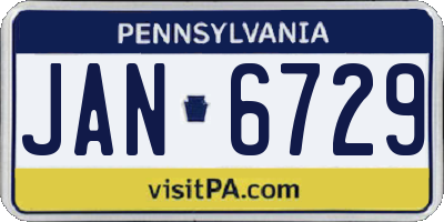 PA license plate JAN6729