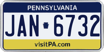 PA license plate JAN6732