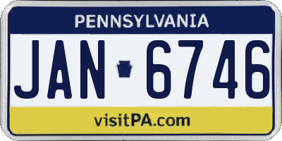 PA license plate JAN6746