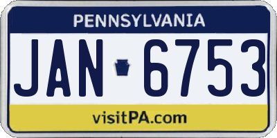 PA license plate JAN6753