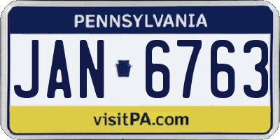 PA license plate JAN6763