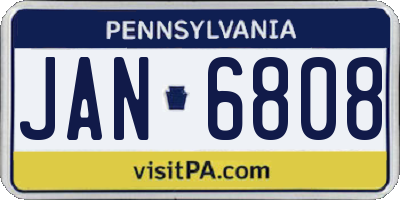 PA license plate JAN6808