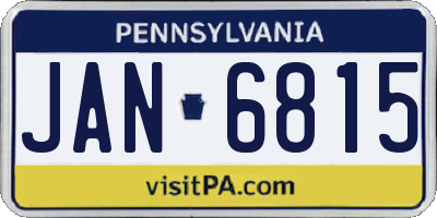 PA license plate JAN6815