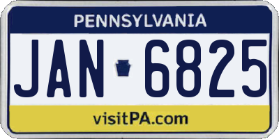 PA license plate JAN6825
