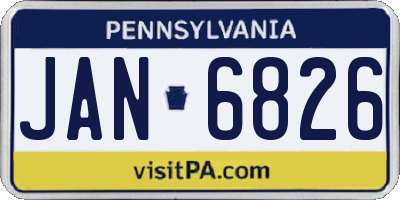 PA license plate JAN6826