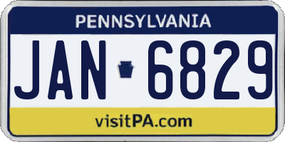 PA license plate JAN6829