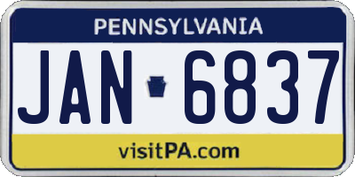 PA license plate JAN6837