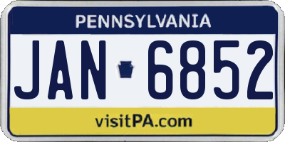 PA license plate JAN6852