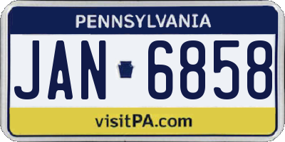 PA license plate JAN6858