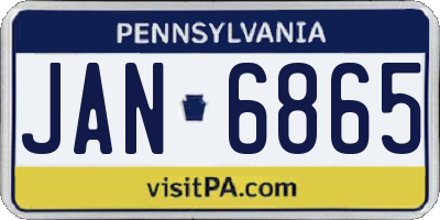 PA license plate JAN6865