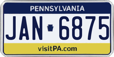 PA license plate JAN6875