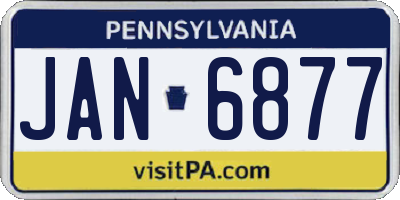 PA license plate JAN6877