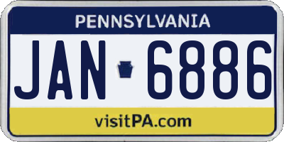 PA license plate JAN6886