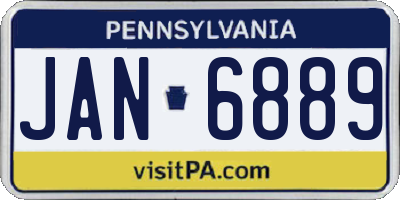 PA license plate JAN6889