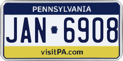 PA license plate JAN6908