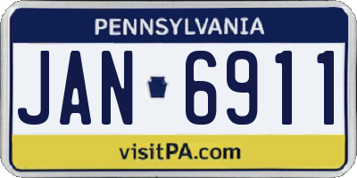 PA license plate JAN6911