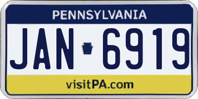 PA license plate JAN6919