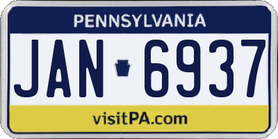 PA license plate JAN6937