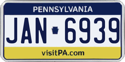 PA license plate JAN6939