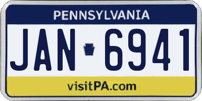 PA license plate JAN6941