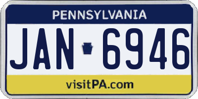 PA license plate JAN6946
