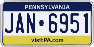 PA license plate JAN6951