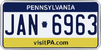 PA license plate JAN6963