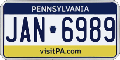PA license plate JAN6989