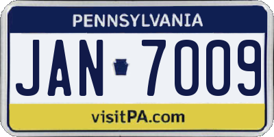 PA license plate JAN7009