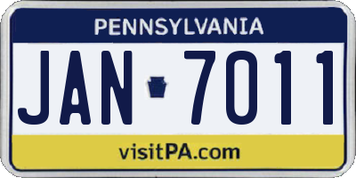 PA license plate JAN7011