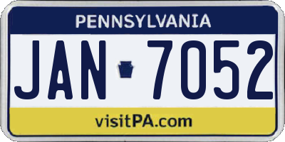 PA license plate JAN7052