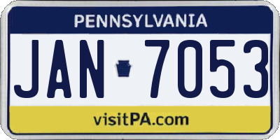 PA license plate JAN7053