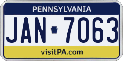 PA license plate JAN7063