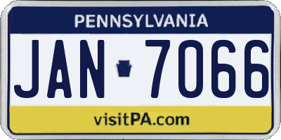 PA license plate JAN7066