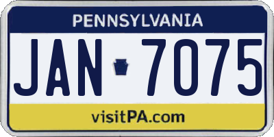 PA license plate JAN7075