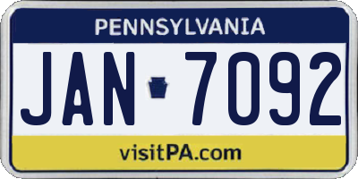 PA license plate JAN7092