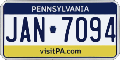 PA license plate JAN7094