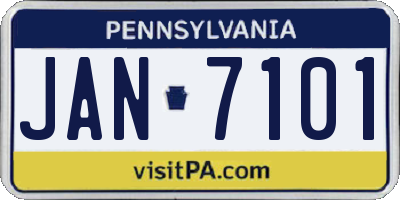 PA license plate JAN7101