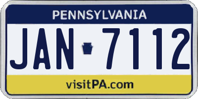 PA license plate JAN7112